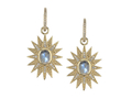 18kt yellow gold Star earring with 2.7 cts moonstone and .4 cts diamonds. Available in white, yellow, or rose gold.
